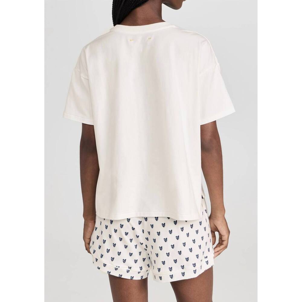 NEW KERRI ROSENTHAL veronica pop heart pajama set in oatmilk - Picture 3 of 5